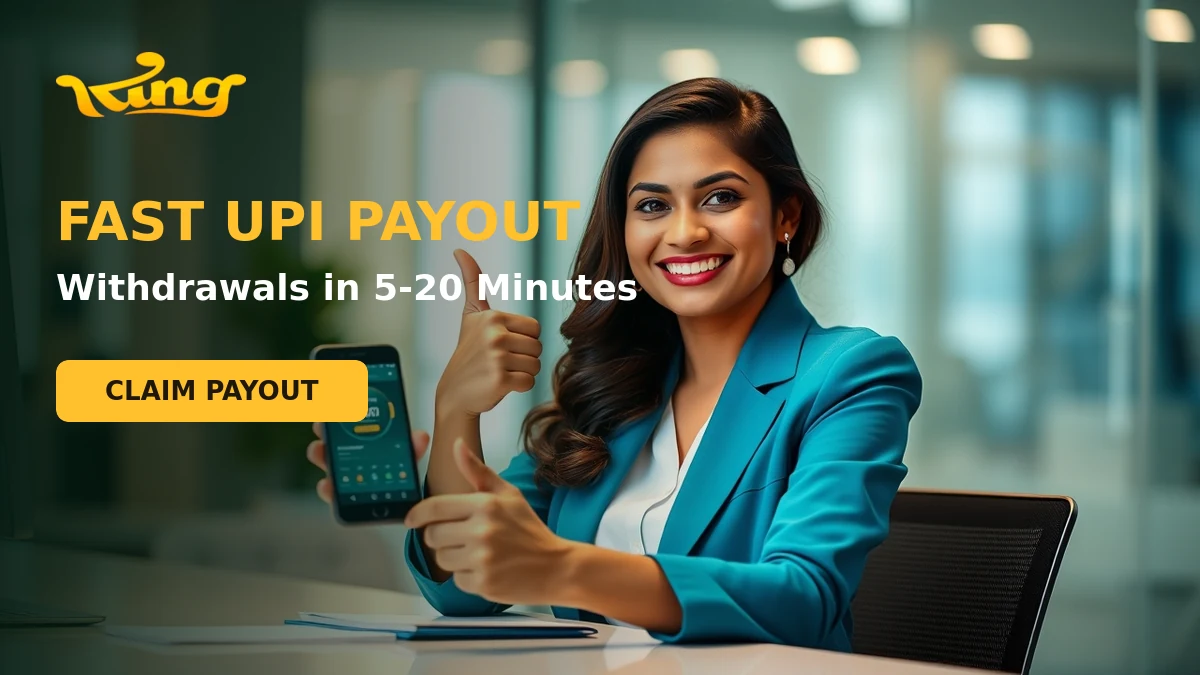 KingExch365 UPI withdrawal confirmed on a phone showing a fast payout for Indian players